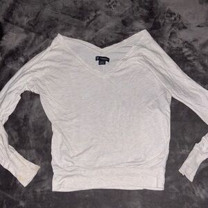 American Eagle wide v-neck long sleeve top